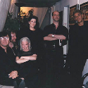 John Cale with Soldier String Quartet and BJ Cole backstage. From left, BJ, Todd Reynolds, Martha Mooke, Dawn Avery, Dave Soldier, John Cale